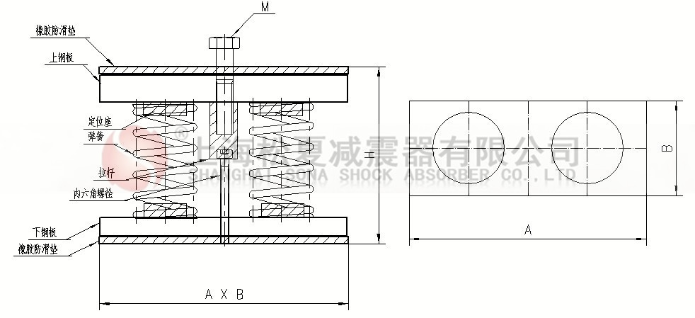 JS型組合式彈簧減震器結構圖